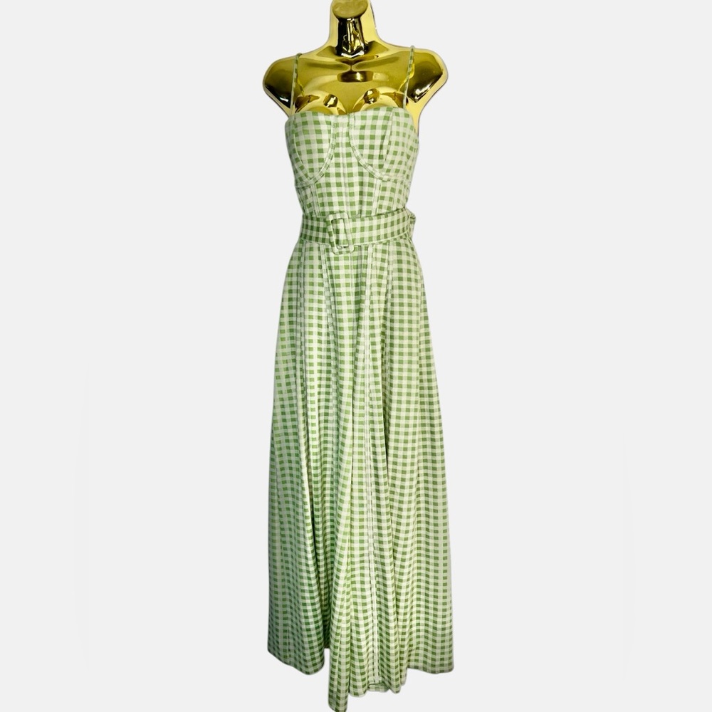 Free People plaid corset extra wide leg jumpsuit in XS